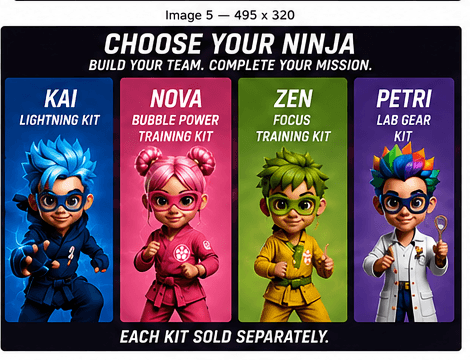 Choose your ninja — complete the team